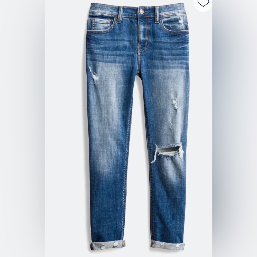 Studio Blue Mid Rise Cropped Relaxed Skinny Jeans - Picture 2 of 7